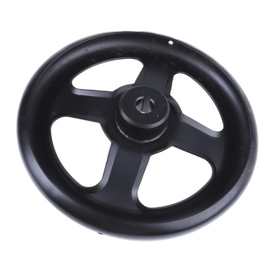 RS PRO Black Steel Hand Wheel, 200mm diameter