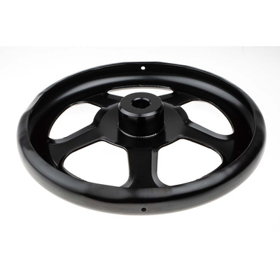 RS PRO Black Steel Hand Wheel, 250mm diameter