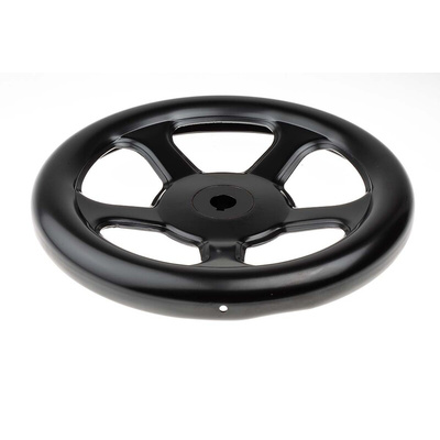 RS PRO Black Steel Hand Wheel, 250mm diameter