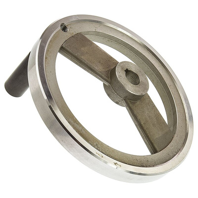 RS PRO Silver Die Cast Aluminium Hand Wheel, 200mm diameter