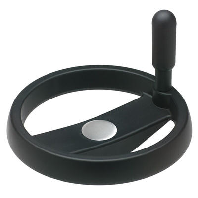 Elesa Black Polypropylene Hand Wheel, 125mm diameter