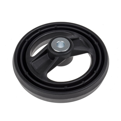 RS PRO Black Glass-Fibre Reinforced Technopolymer Hand Wheel, 126mm diameter