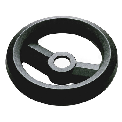 RS PRO Black Glass-Fibre Reinforced Technopolymer Hand Wheel, 126mm diameter