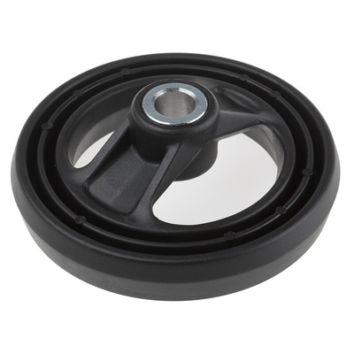 RS PRO Black Glass-Fibre Reinforced Technopolymer Hand Wheel, 126mm diameter