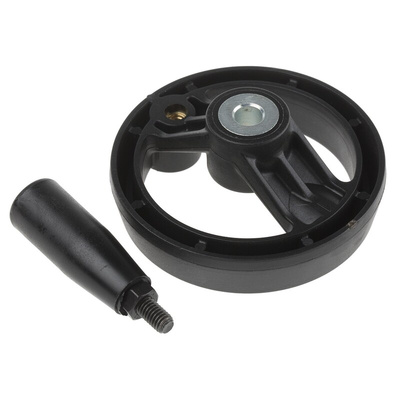 RS PRO Black Glass-Fibre Reinforced Technopolymer Hand Wheel, 80mm diameter