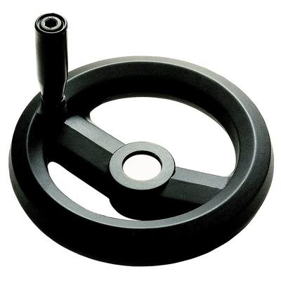 RS PRO Black Glass-Fibre Reinforced Technopolymer Hand Wheel, 100mm diameter