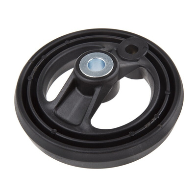 RS PRO Black Glass-Fibre Reinforced Technopolymer Hand Wheel, 126mm diameter