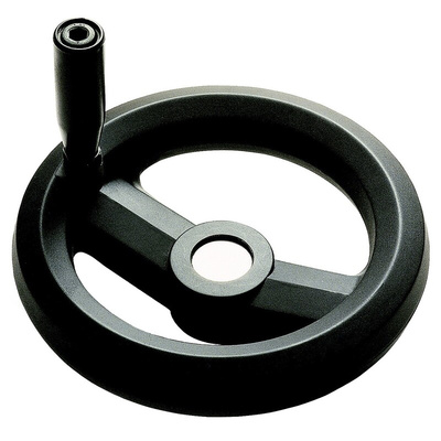 RS PRO Black Technopolymer Hand Wheel, 126mm diameter