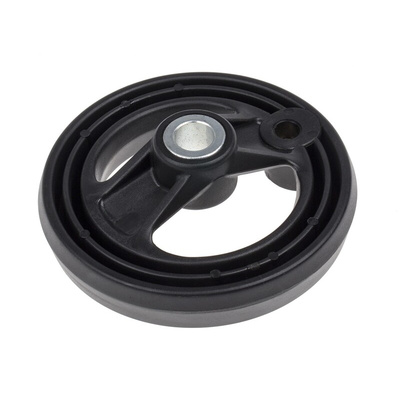 RS PRO Black Glass-Fibre Reinforced Technopolymer Hand Wheel, 126mm diameter
