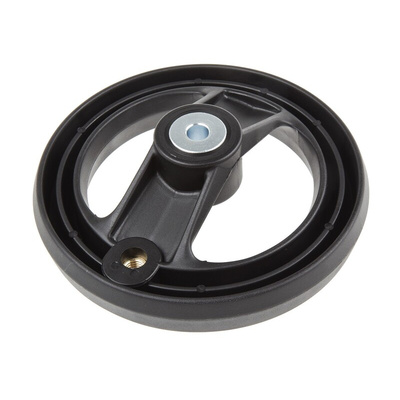 RS PRO Black Glass-Fibre Reinforced Technopolymer Hand Wheel, 160mm diameter