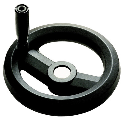 RS PRO Black Glass-Fibre Reinforced Technopolymer Hand Wheel, 160mm diameter