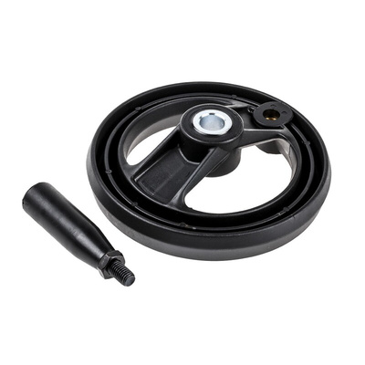 RS PRO Black Glass-Fibre Reinforced Technopolymer Hand Wheel, 160mm diameter