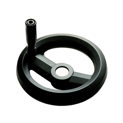 RS PRO Black Glass-Fibre Reinforced Technopolymer Hand Wheel, 200mm diameter