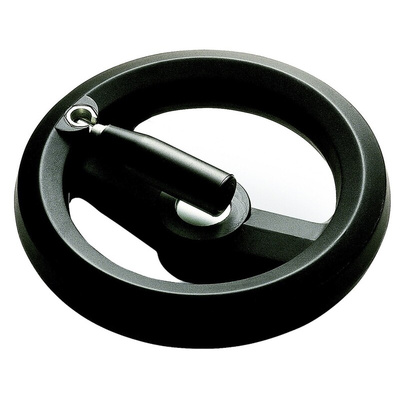 RS PRO Black Glass-Fibre Reinforced Technopolymer Hand Wheel, 100mm diameter