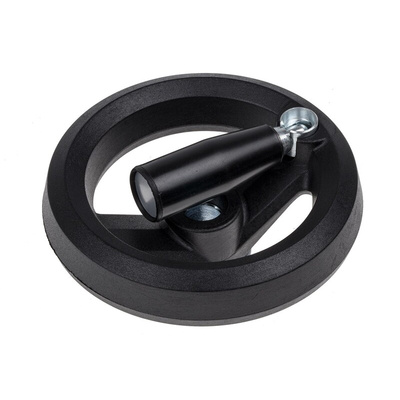 RS PRO Black Glass-Fibre Reinforced Technopolymer Hand Wheel, 100mm diameter