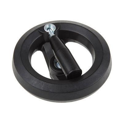 RS PRO Black Glass-Fibre Reinforced Technopolymer Hand Wheel, 126mm diameter