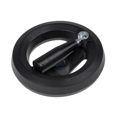 RS PRO Black Glass-Fibre Reinforced Technopolymer Hand Wheel, 126mm diameter