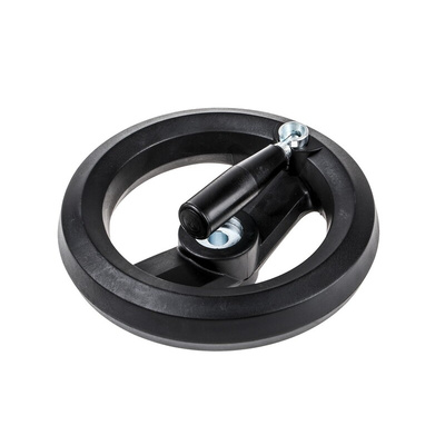 RS PRO Black Glass-Fibre Reinforced Technopolymer Hand Wheel, 160mm diameter