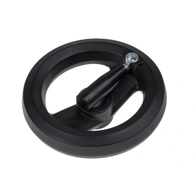 RS PRO Black Glass-Fibre Reinforced Technopolymer Hand Wheel, 160mm diameter