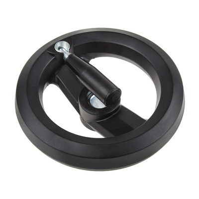 RS PRO Black Glass-Fibre Reinforced Technopolymer Hand Wheel, 160mm diameter