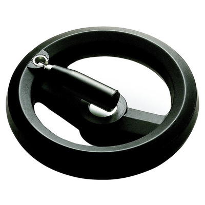 RS PRO Black Glass-Fibre Reinforced Technopolymer Hand Wheel, 200mm diameter