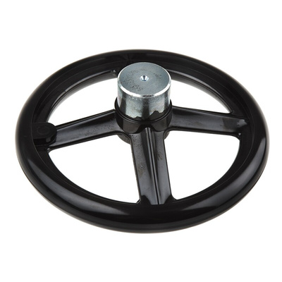 RS PRO Black Phenoplast, Vegetal Fibre Reinforced Hand Wheel, 250mm diameter