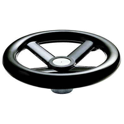 RS PRO Black Phenoplast, Vegetal Fibre Reinforced Hand Wheel, 250mm diameter