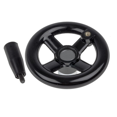 RS PRO Black Phenoplast, Vegetal Fibre Reinforced Hand Wheel, 100mm diameter