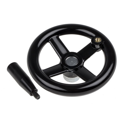 RS PRO Black Phenoplast, Vegetal Fibre Reinforced Hand Wheel, 140mm diameter