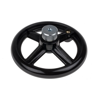 RS PRO Black Phenoplast, Vegetal Fibre Reinforced Hand Wheel, 140mm diameter