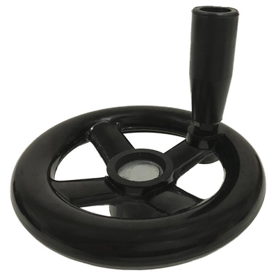 RS PRO Black Phenoplast, Vegetal Fibre Reinforced Hand Wheel, 140mm diameter