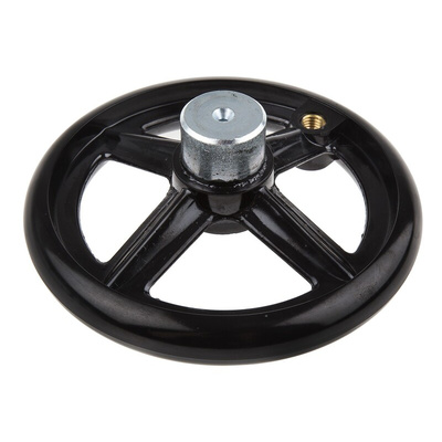 RS PRO Black Phenoplast, Vegetal Fibre Reinforced Hand Wheel, 160mm diameter