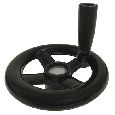 RS PRO Black Hand Wheel, 200mm diameter