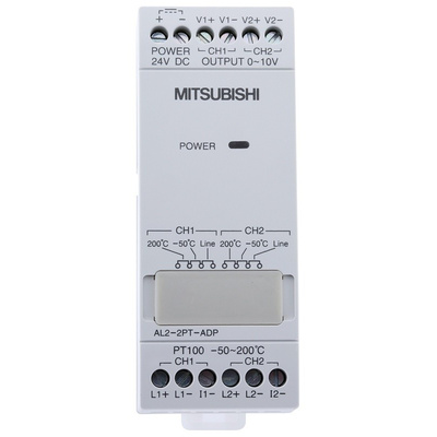 Mitsubishi Logic Module for use with Alpha 2 Series 35.5 x 90 x 32.5 mm Analogue 2 Relay, Transistor 24 V dc