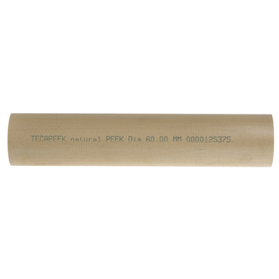 RS PRO Beige Polyetheretherketone PEEK Rod, 300mm x 60mm Diameter