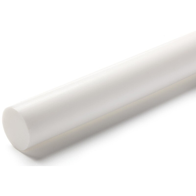 RS PRO Opaque Fluoroplastics PTFE Rod, 1m x 6mm Diameter