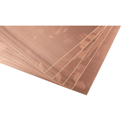 RS PRO Copper Metal Sheet 300mm x 300mm, 0.35mm Thick