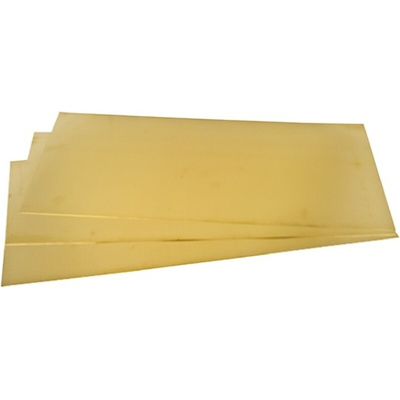 RS PRO Brass Metal Sheet 600mm x 300mm, 1.6mm Thick
