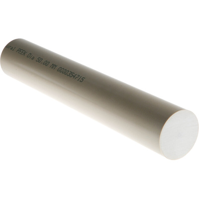 RS PRO Beige Polyetheretherketone PEEK Rod, 300mm x 50mm Diameter