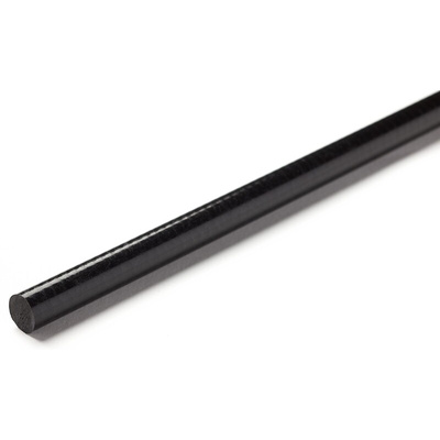 RS PRO Black Glass-Reinforced Plastic GRP Rod, 1m x 15mm Diameter