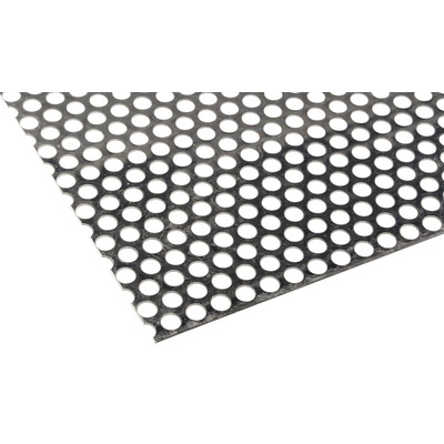 RS PRO Stainless Steel Perforated Metal Sheet 500mm x 500mm, 0.55mm Thick
