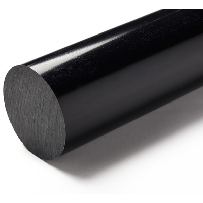 RS PRO Black Nylon Rod, 500mm x 65mm Diameter