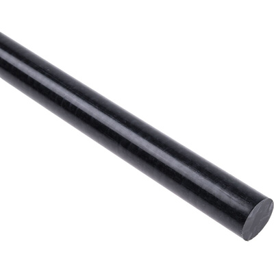 RS PRO Black Acetal Rod, 1m x 16mm Diameter