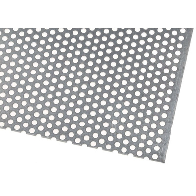 RS PRO Aluminium Perforated Metal Sheet 500mm x 500mm, 1.2mm Thick