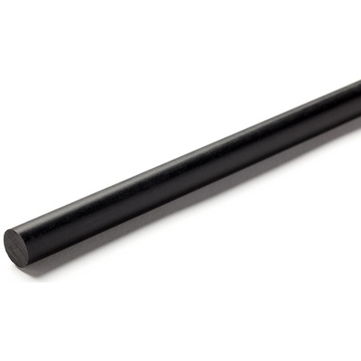 RS PRO Black Nylon Rod, 1m x 12mm Diameter