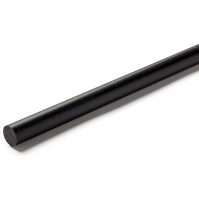 RS PRO Black Nylon Rod, 1m x 20mm Diameter