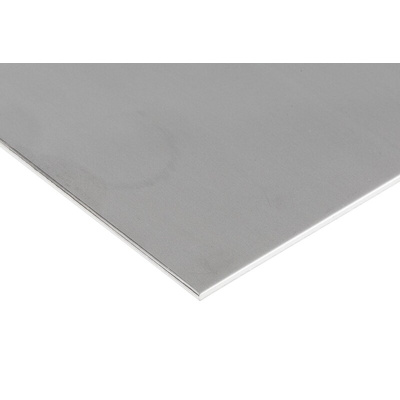 RS PRO Stainless Steel Metal Sheet 500mm x 300mm, 2.5mm Thick