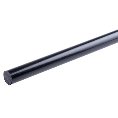 RS PRO Black Nylon Rod, 1m x 10mm Diameter