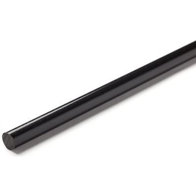 RS PRO Black Nylon Rod, 1m x 12mm Diameter