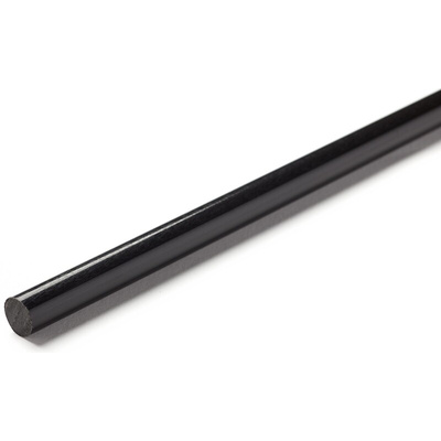 RS PRO Black Nylon Rod, 1m x 25mm Diameter